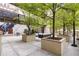 Spacious courtyard with seating areas and large trees at 123 Luckie Nw St # 2210, Atlanta, GA 30303