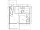 Two-bedroom, two-bath floor plan with open living area and kitchen at 2025 Moody Sw Dr, Atlanta, GA 30315