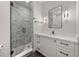 Modern bathroom with marble shower and vanity at 617 East Ave, Atlanta, GA 30312