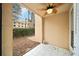 Private patio with tile flooring and ceiling fan at 3777 Peachtree Ne Rd # 713, Atlanta, GA 30319