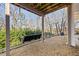 Covered patio with swing and wooded views at 6103 Governors Walk Dr, Canton, GA 30115