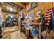 Finished basement workshop with workbench and ample storage at 6103 Governors Walk Dr, Canton, GA 30115