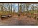 Wooden back deck featuring patio furniture and a wooden railing surrounding the backyard at 2545 Kingswood Dr, Marietta, GA 30066