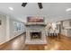 Open living space with a brick fireplace and hardwood floors at 2545 Kingswood Dr, Marietta, GA 30066