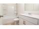 Clean bathroom with a tub shower combo and white vanity at 308 Evening Rain Crst, Canton, GA 30114