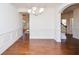 Elegant dining room with hardwood floors and crown molding at 308 Evening Rain Crst, Canton, GA 30114