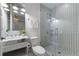 Clean bathroom with marble vanity and walk in shower at 1820 Peachtree Nw St # 1005, Atlanta, GA 30309