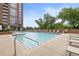 Refreshing swimming pool with plenty of lounge chairs at 1820 Peachtree Nw St # 1005, Atlanta, GA 30309