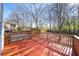 Inviting back deck offers space for outdoor seating and entertaining with views of the backyard at 110 Bowen Sw Cir, Atlanta, GA 30315