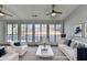 Gathering room with ample natural light, white sofas, and views of the backyard at 175 Paris Dr, Lawrenceville, GA 30043