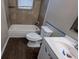 Clean bathroom with a bathtub, toilet, and vanity at 2531 Ridgecrest Nw Dr, Kennesaw, GA 30152