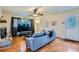 Living room with hardwood floors, TV and fireplace at 461 Trabert Nw Ave, Atlanta, GA 30309