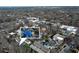 Aerial view of a blue house in a neighborhood at 991 Greenwood Ne Ave, Atlanta, GA 30306