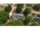 Aerial view of house, backyard, and surrounding trees at 114 Tracy Ln, Mcdonough, GA 30253