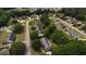 Aerial view of neighborhood, showing houses, streets, and lush green spaces at 114 Tracy Ln, Mcdonough, GA 30253