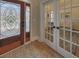 Elegant entry with hardwood floors, stained glass door and French doors leading to an office at 6320 Glen Oaks Ln, Sandy Springs, GA 30328