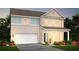 Two-story house with light brick and siding, two-car garage, and landscaping at 440 Dahlia St, Mcdonough, GA 30253