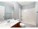 Clean bathroom with tub and shower combo at 216 Parc View Ln, Woodstock, GA 30188
