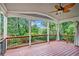 Relaxing deck with wooded views and ceiling fan at 4805 Blossom Ct, Cumming, GA 30028