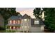 Two-story house front, featuring red shutters and a welcoming porch at 9265 Tara Sw Dr, Covington, GA 30014