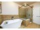 Spa-like bathroom with soaking tub and walk-in shower at 1939 Ridgemont Ln, Decatur, GA 30033