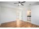 Well-lit bedroom with hardwood floors and ensuite bathroom at 862 Hobson Sw St, Atlanta, GA 30310