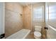 Clean bathroom with tile shower and bathtub at 3327 High Noontide Way, Acworth, GA 30101