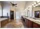 Spa-like bathroom with soaking tub and walk-in shower at 3327 High Noontide Way, Acworth, GA 30101