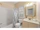 Simple bathroom with shower/tub combo and a vanity at 3853 Cohutta Pass, Marietta, GA 30062