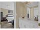 Small bathroom with a single vanity and view of bedroom at 1586 Highway 11 N, Social Circle, GA 30025