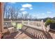 Deck with white railings, green chairs, and a view of the lake at 1586 Highway 11 N, Social Circle, GA 30025