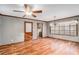 Bright dining room with hardwood floors and chandelier at 1791 Lake George Dr, Lithia Springs, GA 30122