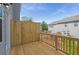 Private outdoor deck with wood railings and views of the backyard and neighboring houses at 3812 Thatcher Sw Dr, Marietta, GA 30008