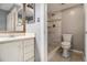 Updated bathroom with a walk-in shower and updated fixtures at 113 Rue Fontaine # 113, Lithonia, GA 30038
