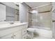 Bathroom with tub, shower, and white vanity at 113 Rue Fontaine # 113, Lithonia, GA 30038