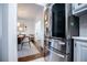 Kitchen with stainless steel refrigerator and view to dining room at 4196 Roswell Rd Ne, Atlanta, GA 30342