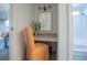 Stylish vanity area with a chair and granite countertop at 4196 Roswell Rd Ne, Atlanta, GA 30342