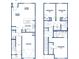 Two-story floor plan featuring 3 bedrooms, 2 baths, and garage at 2104 Moss Hill Rd, Stone Mountain, GA 30088