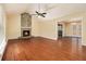 Spacious living room with hardwood floors, stone fireplace and high ceiling at 272 Mckenzie Dr, Stockbridge, GA 30281