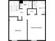 Two-bedroom, one-bath floor plan featuring a primary bedroom with walk-in closet at 1612 Alexandria Se Ct, Marietta, GA 30067