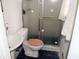 Bathroom with shower/tub combo and blue tile floor at 2499 Little John Se Trl, Marietta, GA 30067