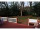 Red deck with white railing, offering backyard access at 2499 Little John Se Trl, Marietta, GA 30067