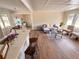 Open concept kitchen and living area with modern finishes and hardwood floors at 1912 Canmont Ne Dr, Atlanta, GA 30319