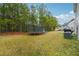 Large backyard with trampoline and trees at 3811 River Rock Rd, Lithonia, GA 30038