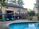 Charming backyard featuring a pool with a deck and a cozy outdoor seating area at 515 Lees Sw Trce, Marietta, GA 30064