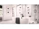Modern bathroom with a free-standing tub and walk-in shower at 6745 Dahlgren Ct, Cumming, GA 30028