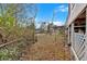 Large backyard with mature trees and patchy grass at 2401 Prestige Valley Ct, Morrow, GA 30260