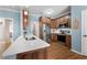 Updated kitchen with stainless steel appliances and an island at 164 Castlewood Rd, Tyrone, GA 30290