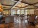 Charming dining area featuring wooden floors, a bar and scenic views from numerous windows at 918 Big Horn Holw, Suwanee, GA 30024