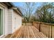 Wooden deck connected to house, backyard view at 3693 Aldea Dr, Decatur, GA 30032